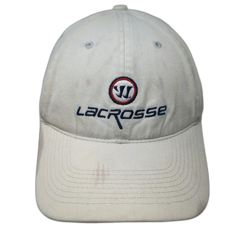 Warrior Baseball Cap Beige One Size Slideback Embroidered Lacrosse Logo Hat